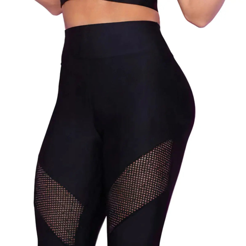 Calça Legging Com Detalhe Arrastão Leg Treino Academia