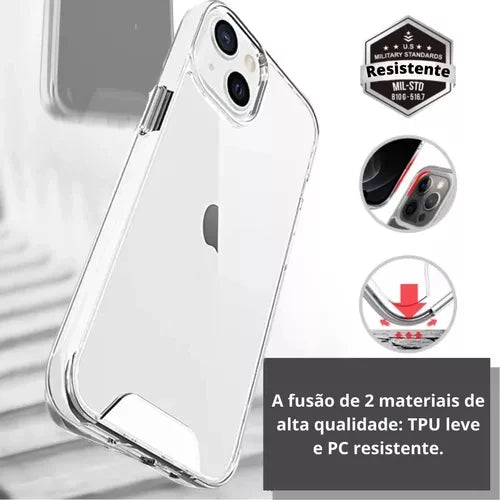 Capa Capinha Clear Space iPhone XR 11 12 13 14 15 Pro Max