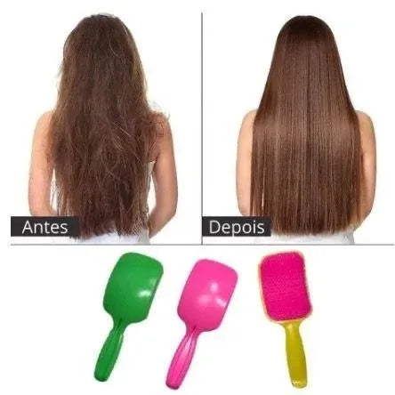 Kit de escova de cabelo com 3 raquetes flexíveis acolchoadas