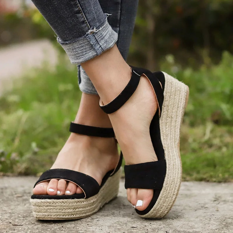 Summer Shoes Platform Sandals Fashion Women Strap Sandal Wedges Shoes Casual Woman Peep Toe Espadrille Femme zapatos para mujer