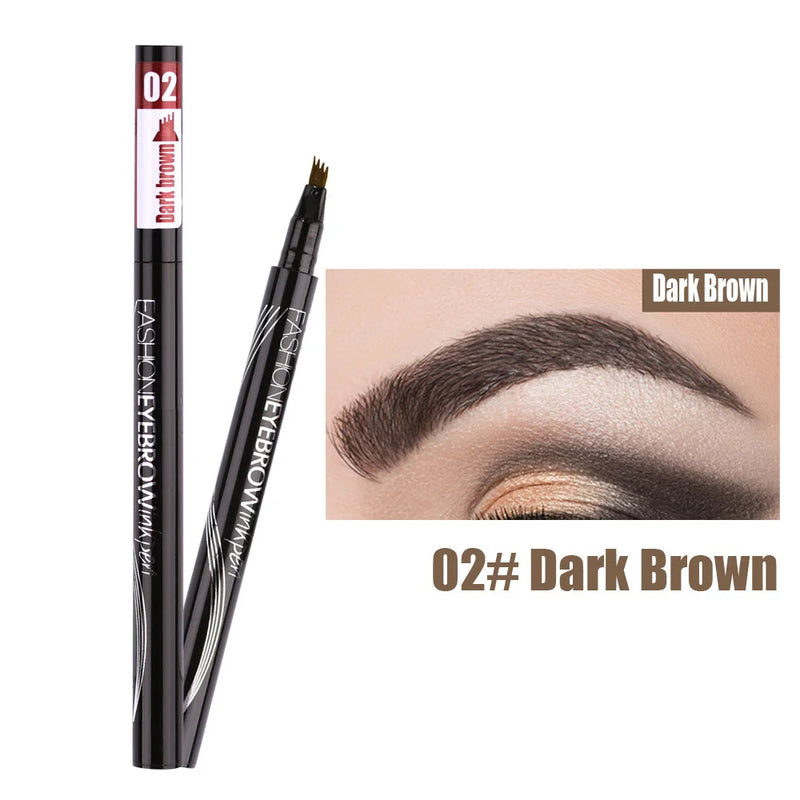 Waterproof Natural Eyebrow Pen Four-claw Eye Brow Tint Makeup three Colors Eyebrow Pencil Brown Black Grey Brush Cosmetics