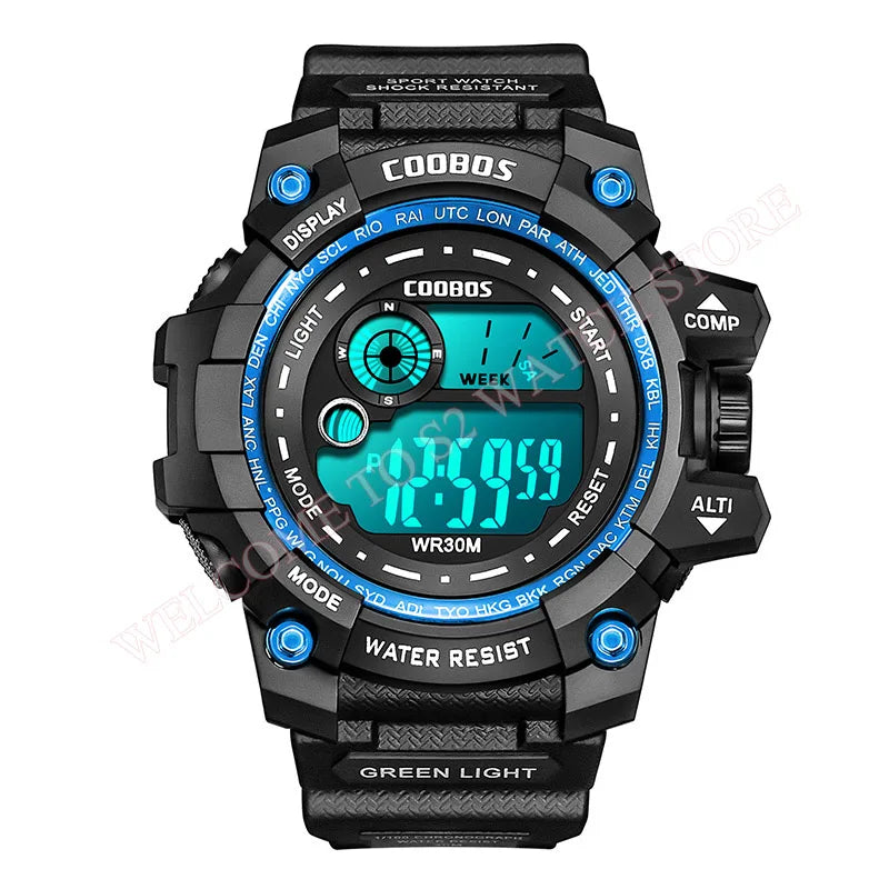 Waterproof Sport Men Watches 2024 Luxury Luminous  Silicone Strap Military Wristwatch Man Calendar LED Digital Male Watch Hombre