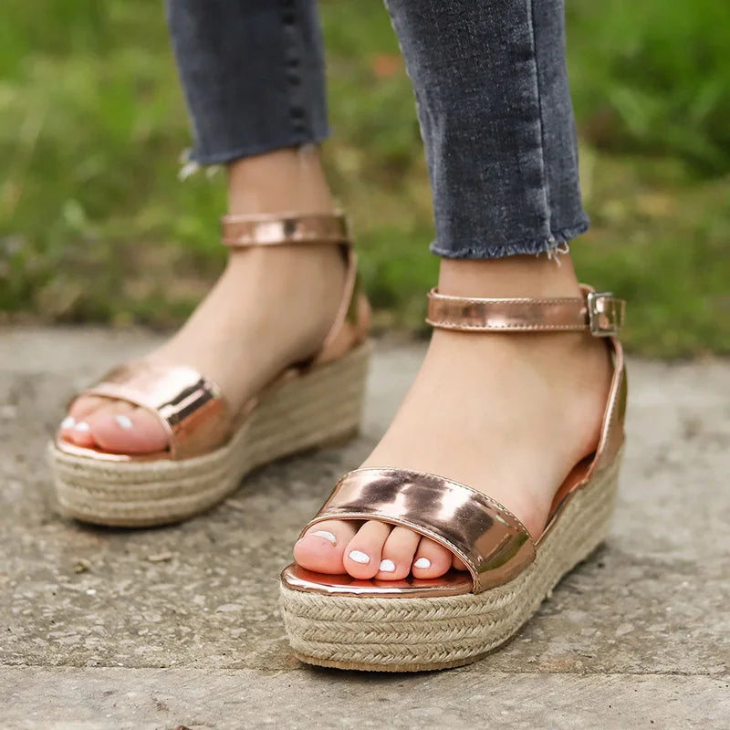 Summer Shoes Platform Sandals Fashion Women Strap Sandal Wedges Shoes Casual Woman Peep Toe Espadrille Femme zapatos para mujer