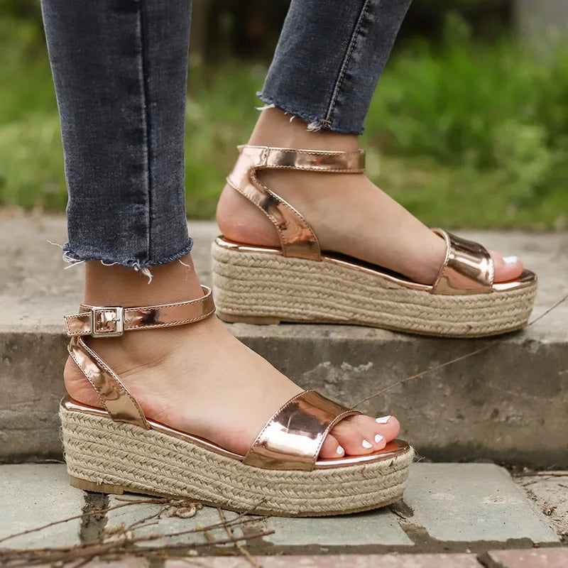 Summer Shoes Platform Sandals Fashion Women Strap Sandal Wedges Shoes Casual Woman Peep Toe Espadrille Femme zapatos para mujer