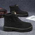 Retro Casual High Top Boots for Men Winter Chunky Rhubarb Boots Men's Motorcycle Ankle Boots Lace-Up Work Footwear Botas Hombre