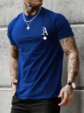 Summer Men's New Casual Loose Fit Large A Letter Print Round Neck Short Sleeved T-shirt clothing Comfort Plus Size