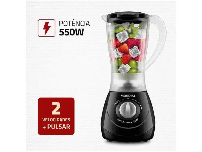 -550-W Black Mondial Easy Power Blender 2 Speeds 550W - 110VL