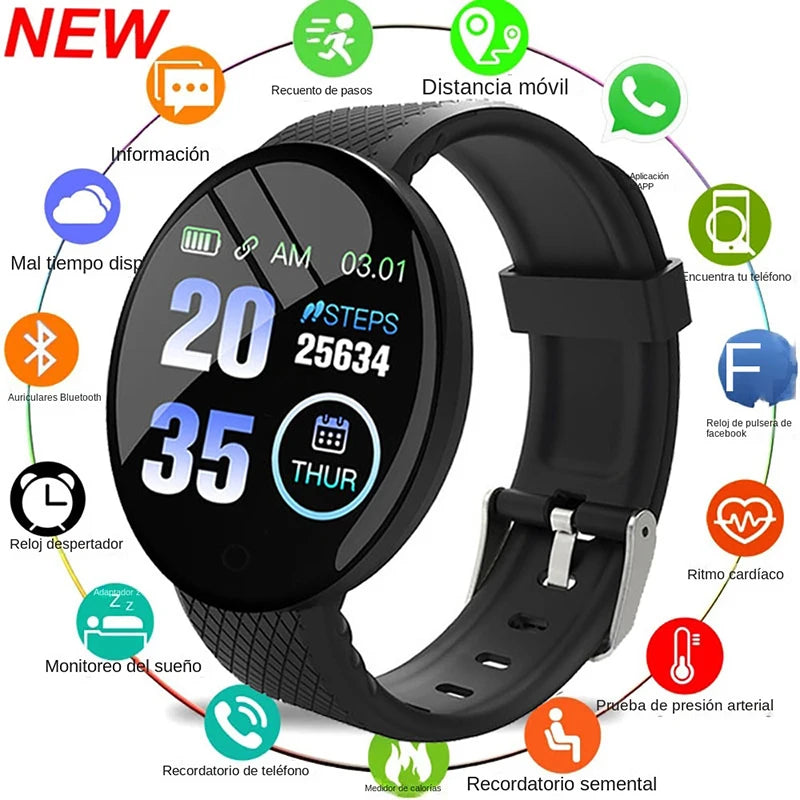 D18 relógio inteligente para ios android homens à prova dwaterproof água smartwatch feminino