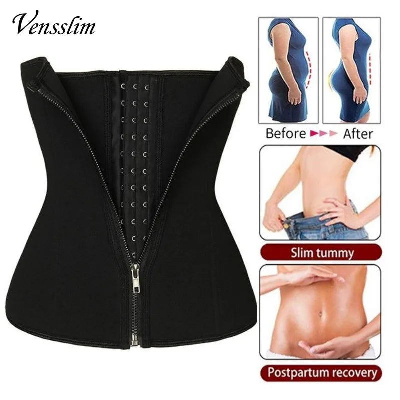 Sauna Sweat Belt Weight Loss Women Neoprene Waist Trainer Body Shaper Corset Shapewear Flat Belly Slimming Sheath Tummy Trimmer