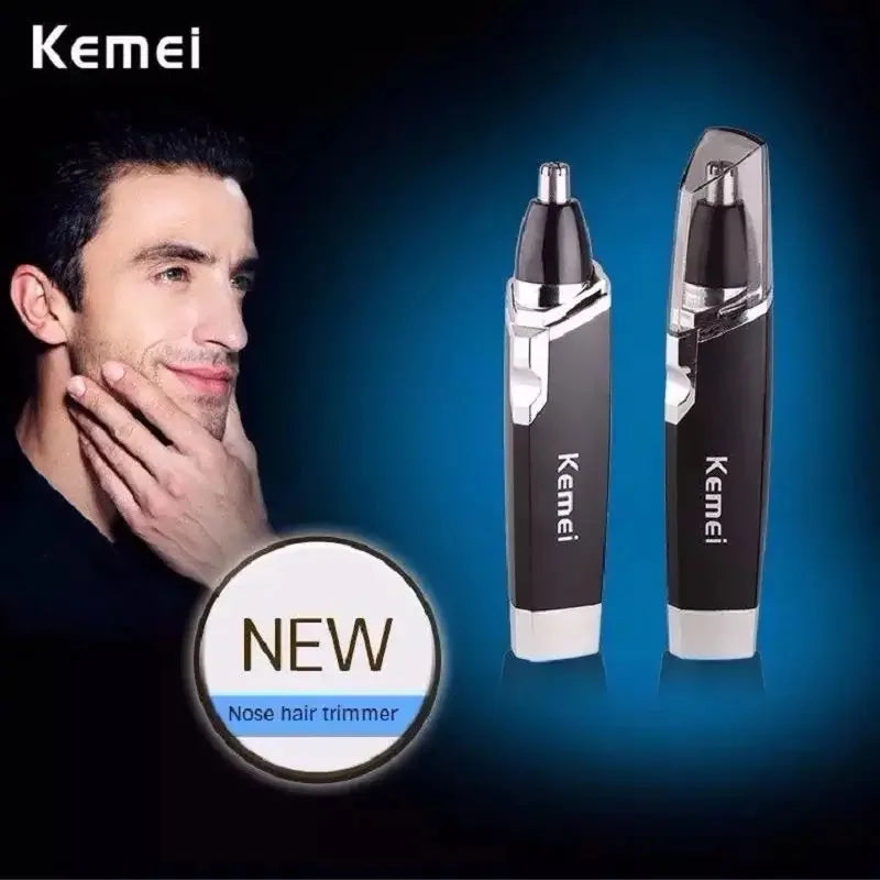 Aparador portátil do cabelo do nariz dos homens enxaguar limpo KM-6512 nose hair shaver recarregável depilador da sobrancelha