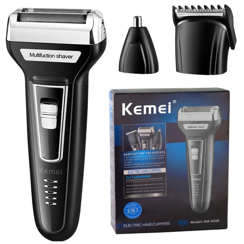 Electric Shaver, Beard Trimmer, Men's Shaver, Rechargeable Electric Shaver, Nose Hair Trimmer