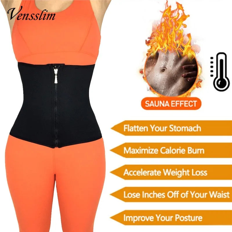 Sauna Sweat Belt Weight Loss Women Neoprene Waist Trainer Body Shaper Corset Shapewear Flat Belly Slimming Sheath Tummy Trimmer