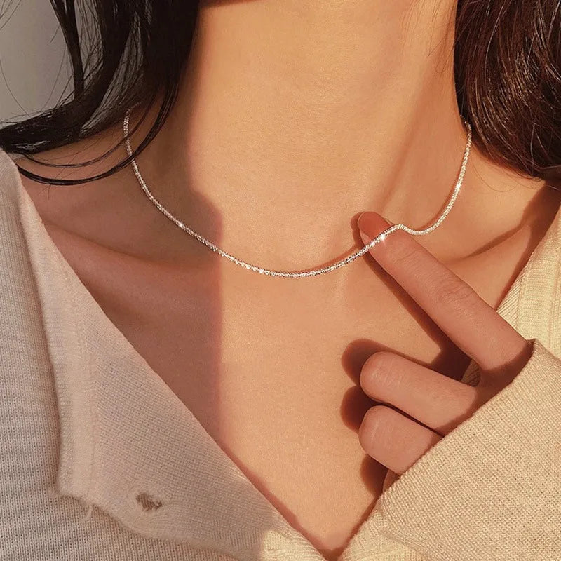 Simple Creative V-shaped Necklace For Women Flat Snake Chain Choker Fashion Blade Chains Neck Accessories Jewelry Gift